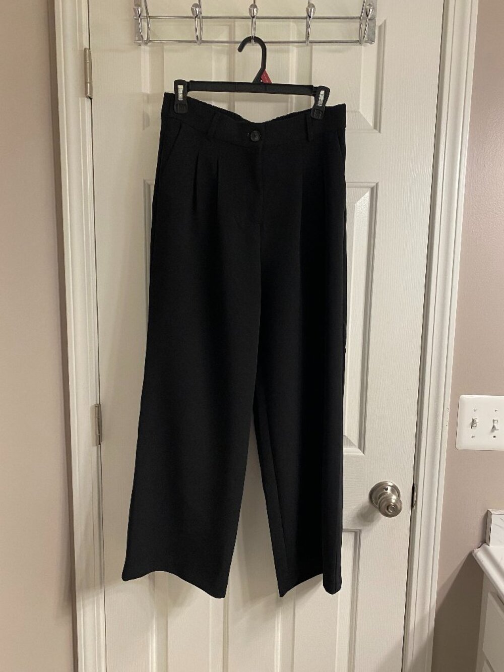 LOFT Black High Waisted Wide Leg Trousers